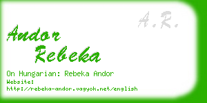 andor rebeka business card